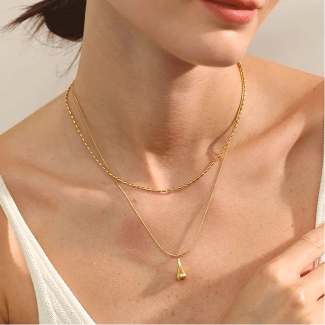 Double Layer Water Drop Chain