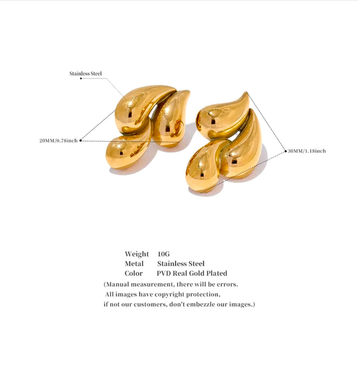 Water Drop Metal Studs