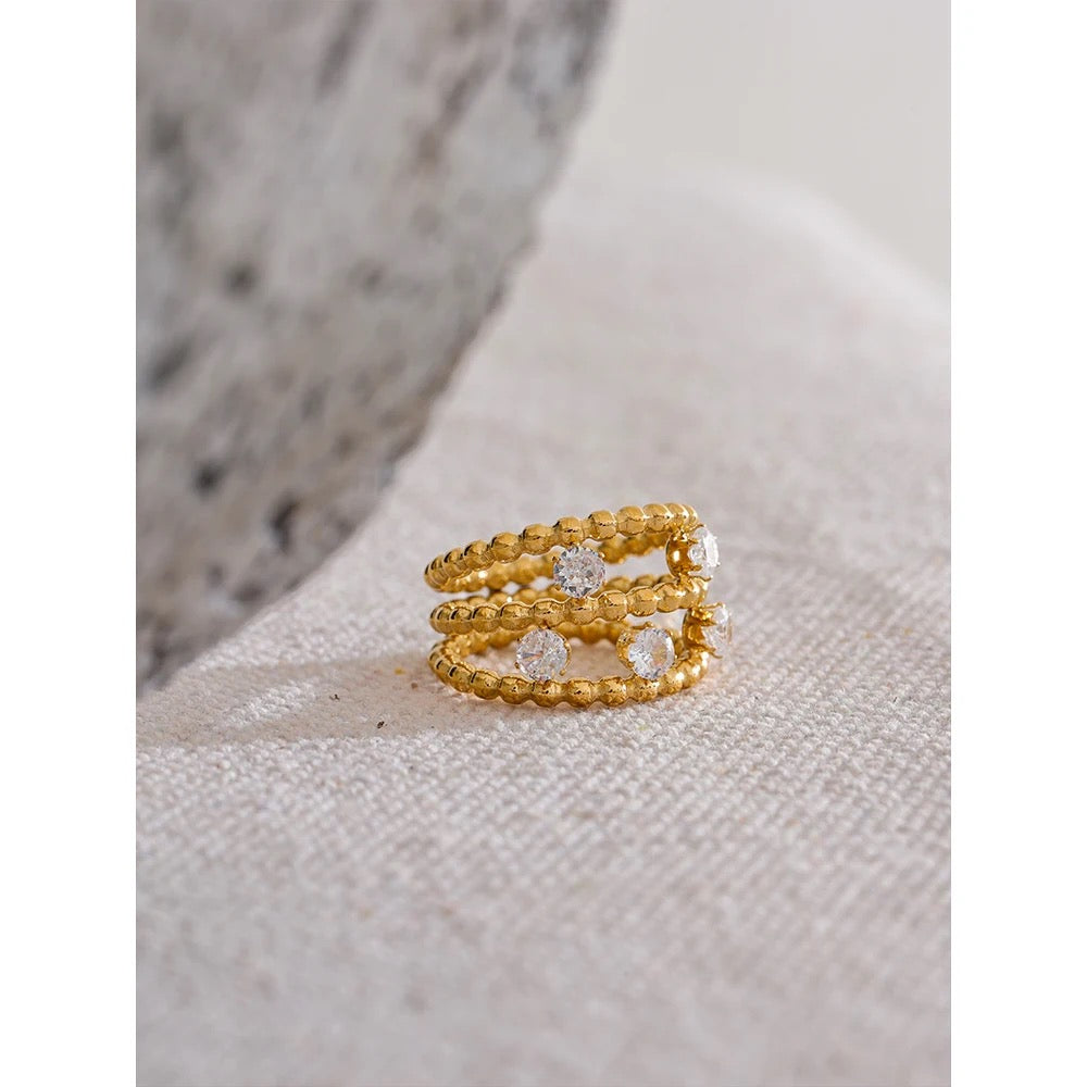Three Layer Zircon Ring