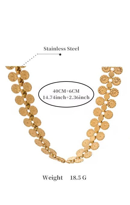 Coin Flower Chain Necklace