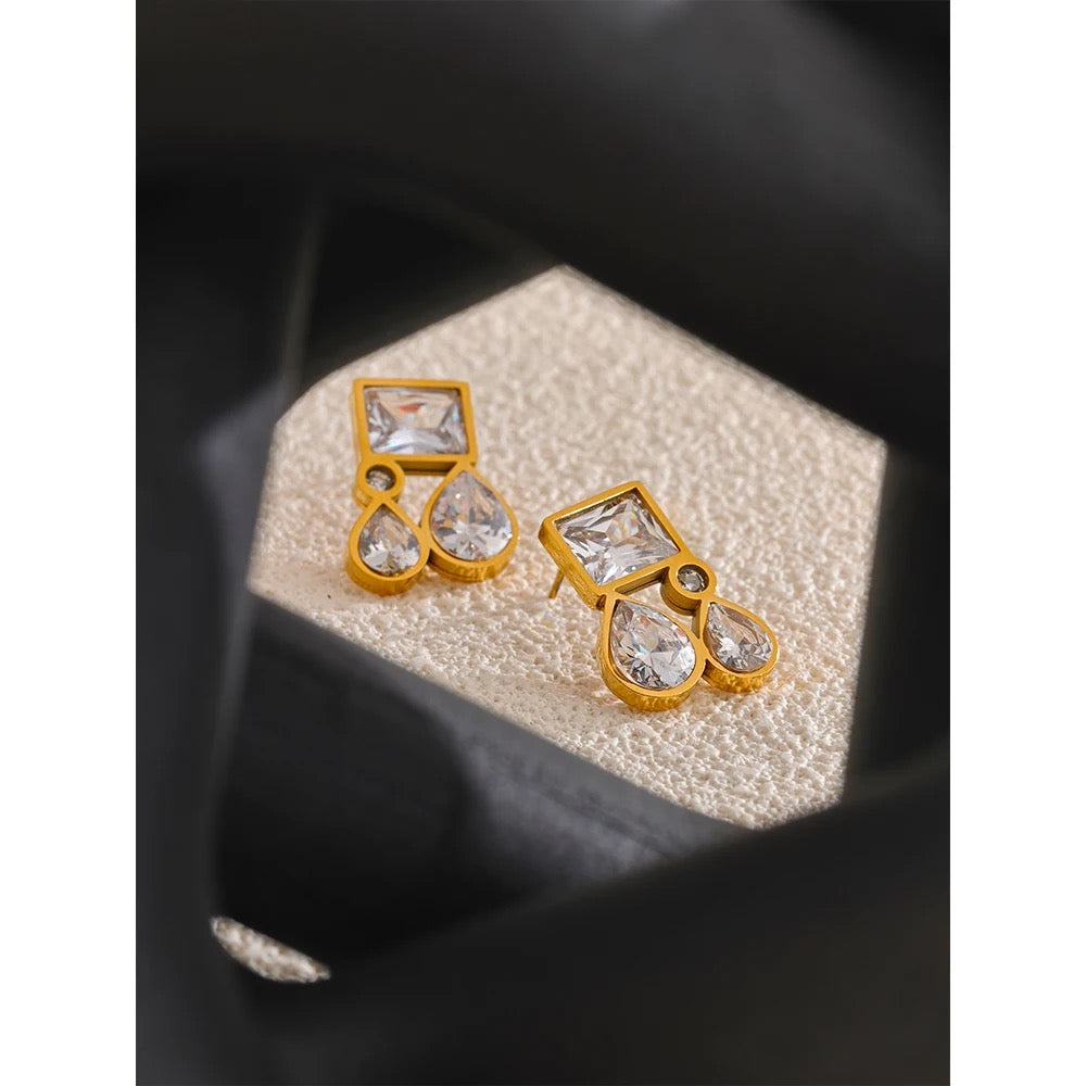 Square Tear Drops Earrings