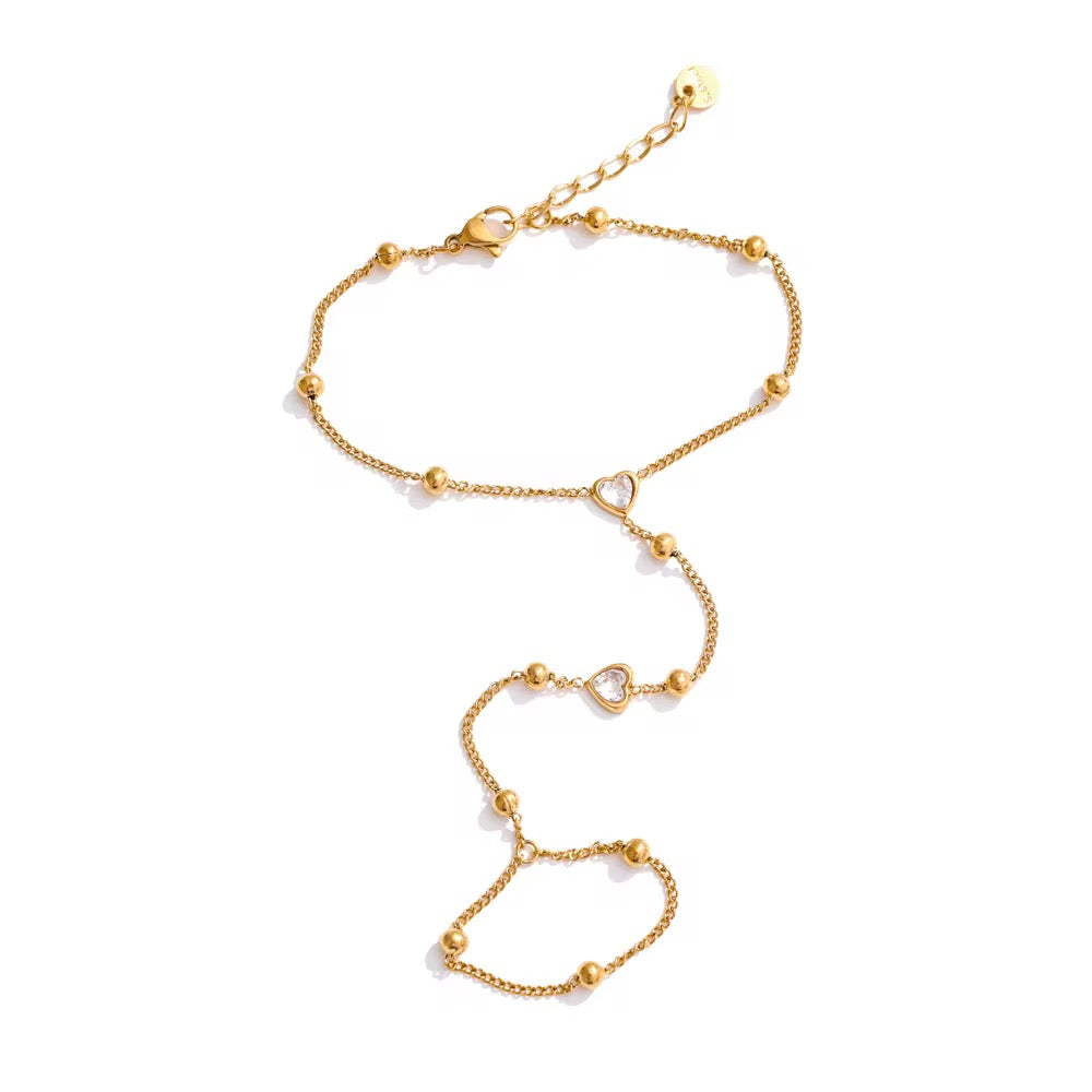 Heart Zircon Finger Bracelet