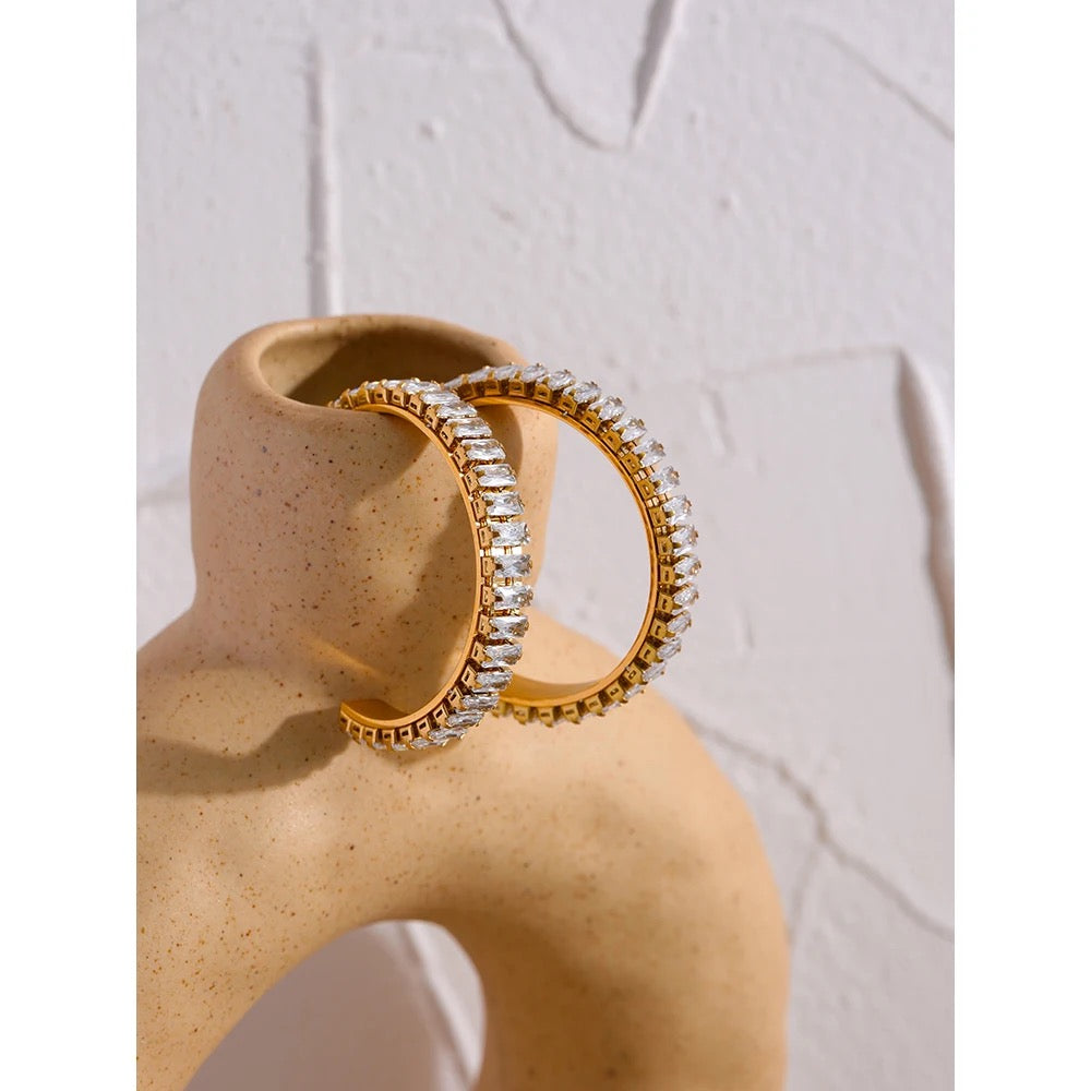Zirconia Hoop Earrings