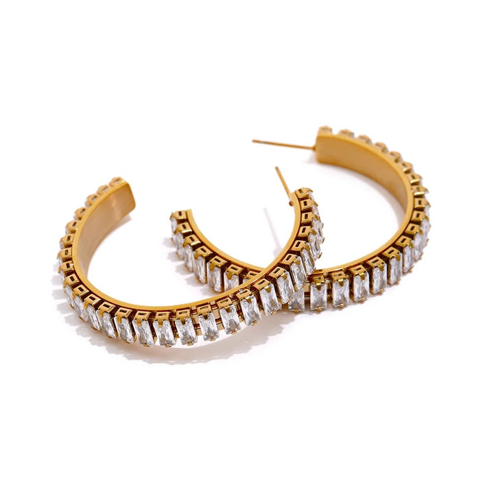 Zirconia Hoop Earrings