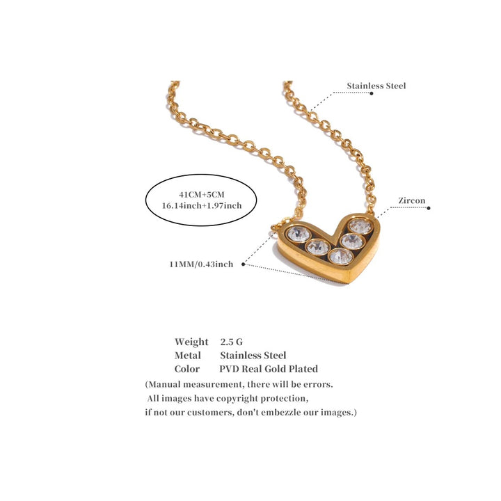 Round Zirconia Heart Necklace