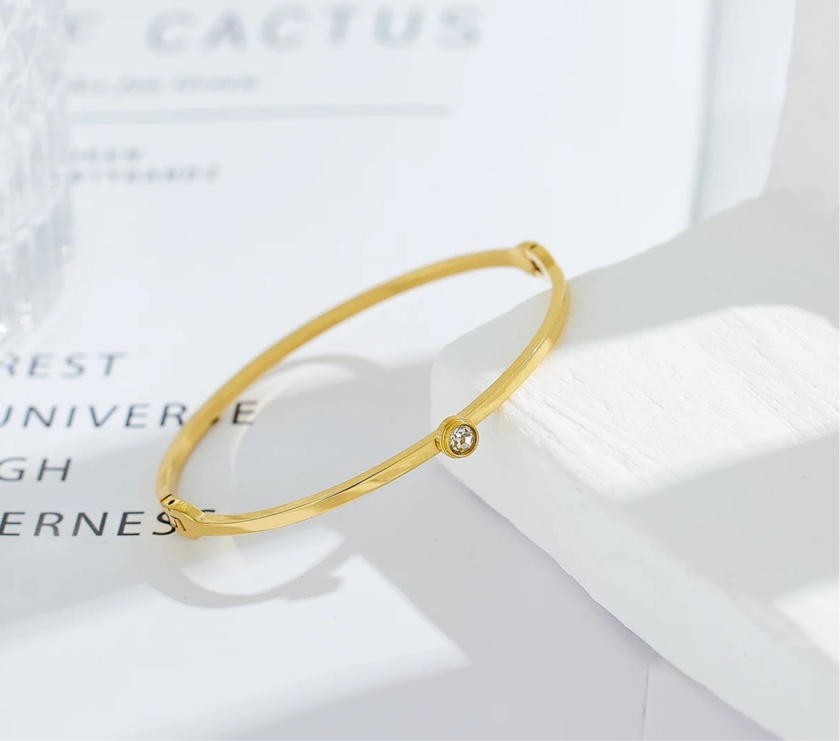 Dainty Solitaire Bangle