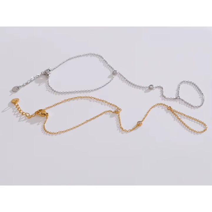 Bi-zircon Finger Bracelet