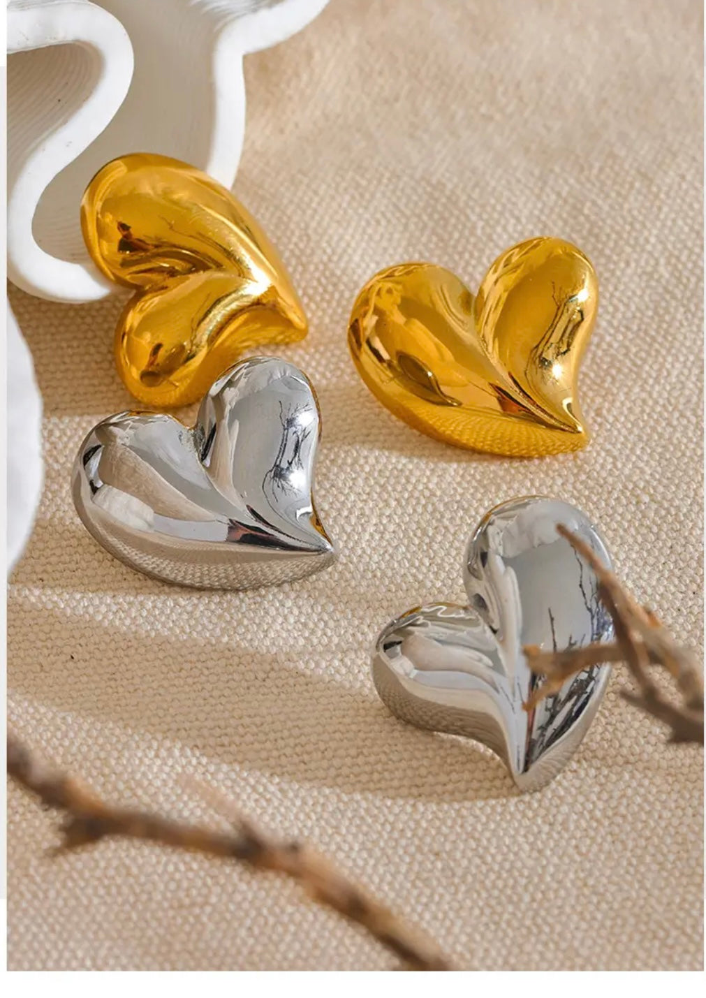Golden Heart Studs