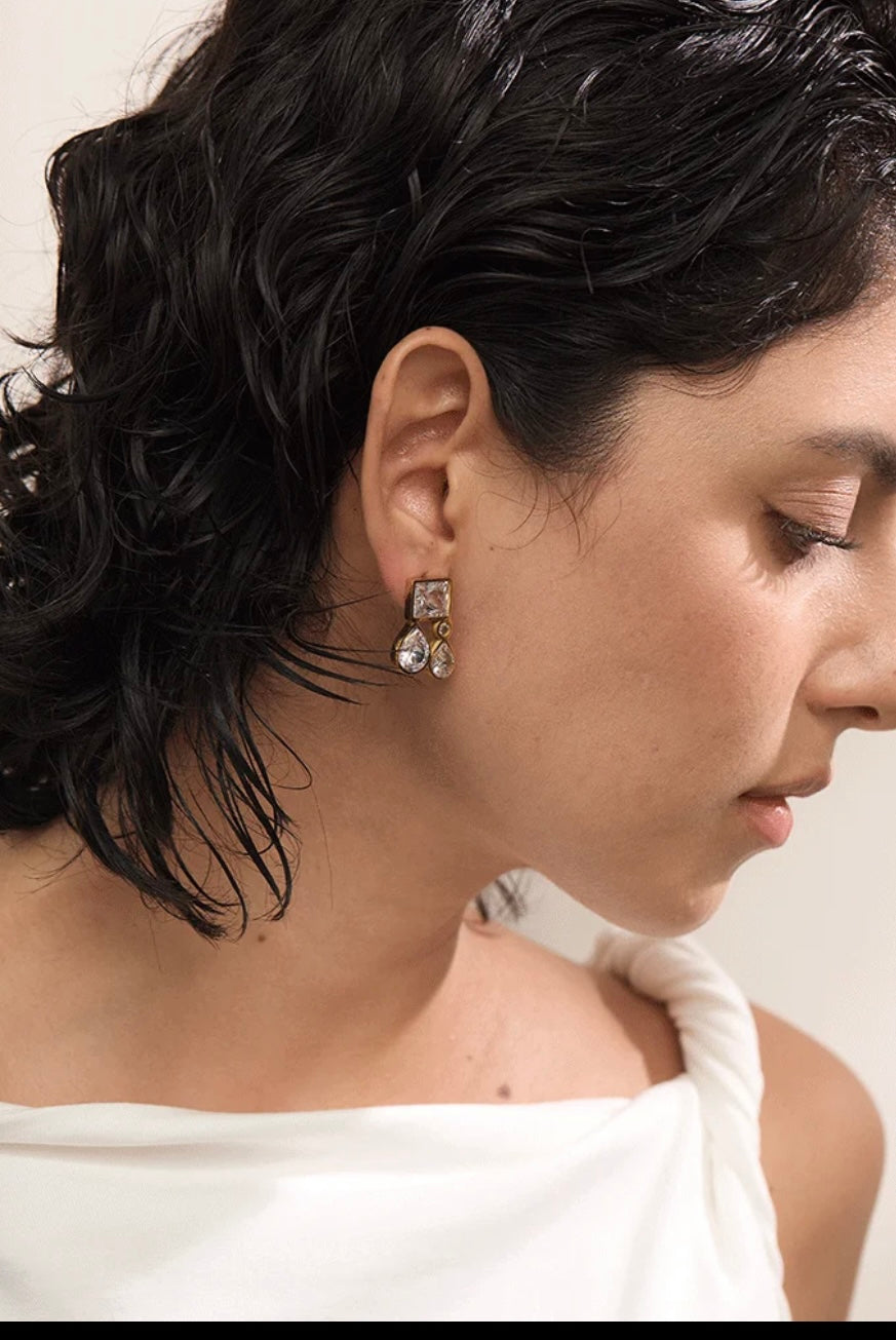 Square Tear Drops Earrings