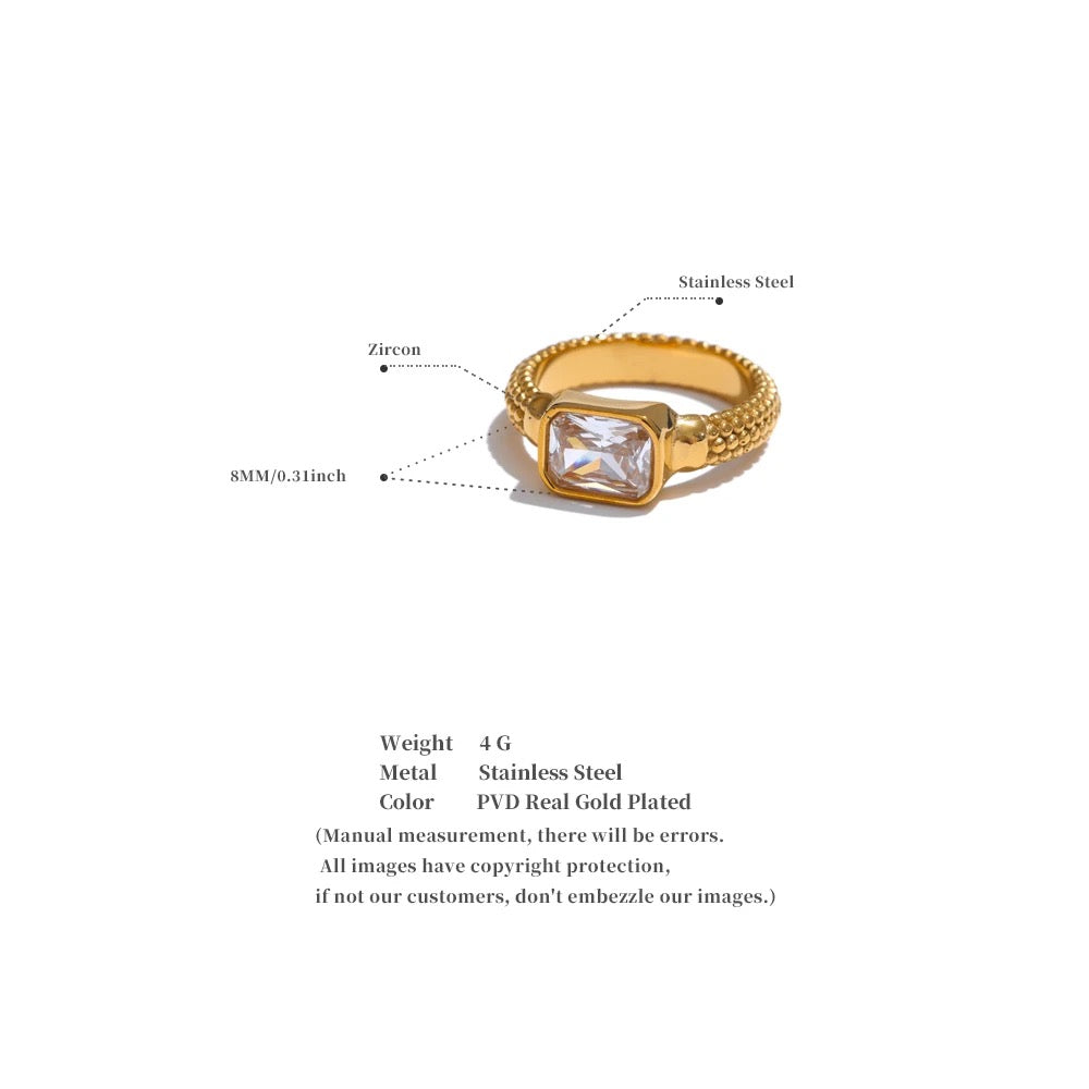 Square Zirconia Ring