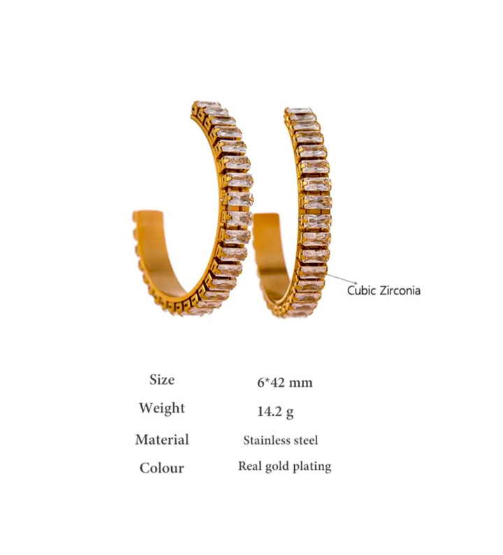 Zirconia Hoop Earrings