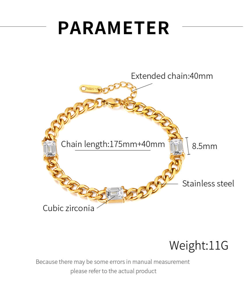 Three Precious Zirconia Bracelet