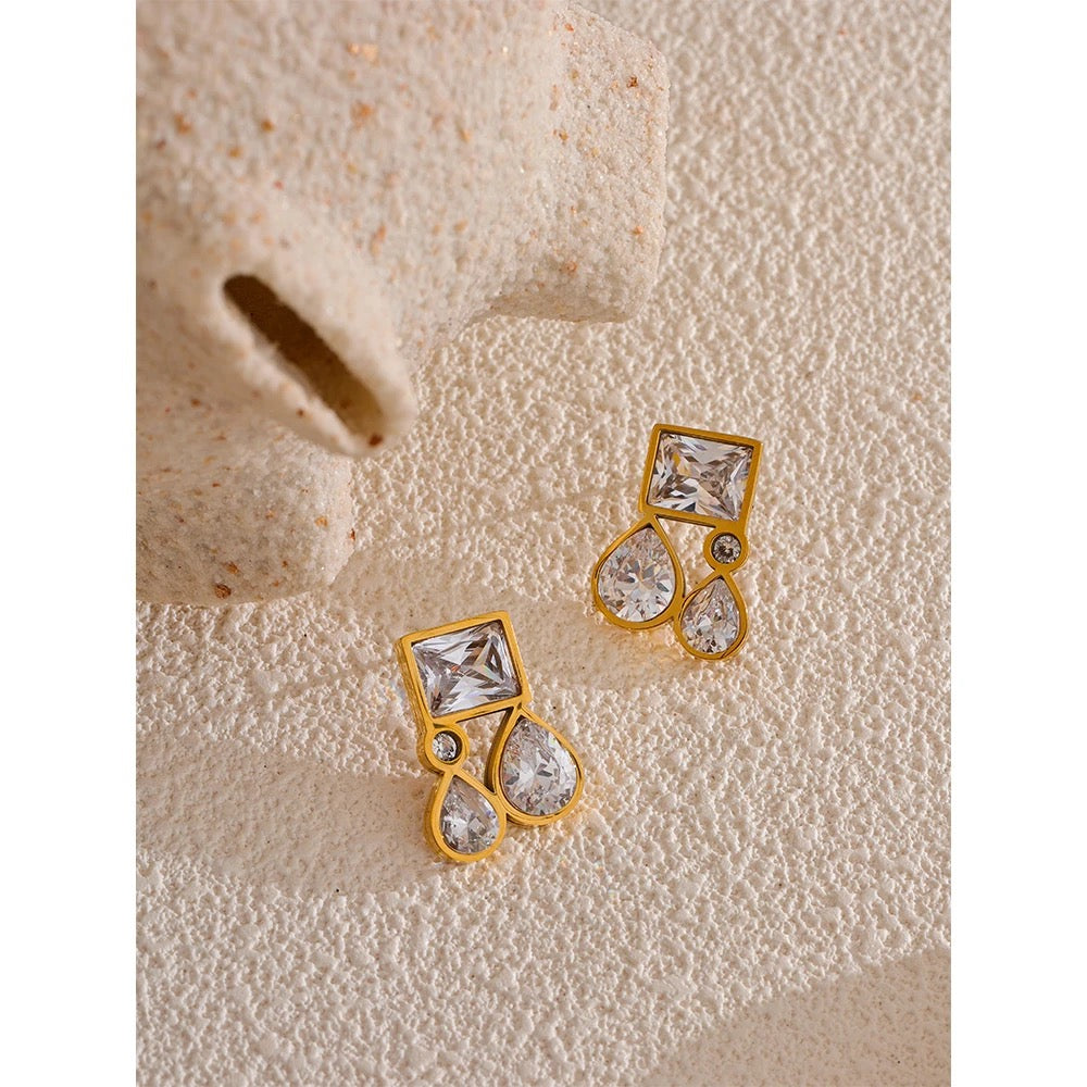 Square Tear Drops Earrings