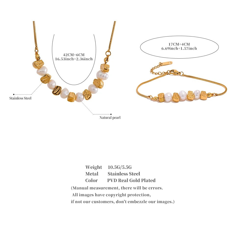 Gold Pearl Necklace