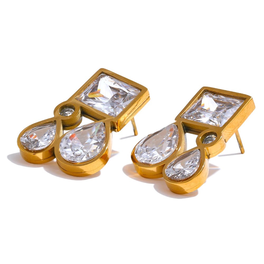 Square Tear Drops Earrings