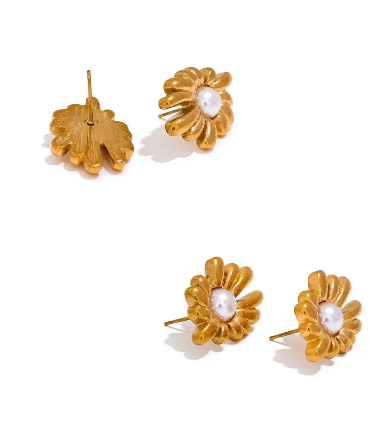 Pearl Flower Studs