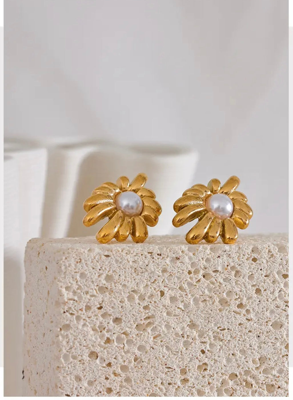 Pearl Flower Studs