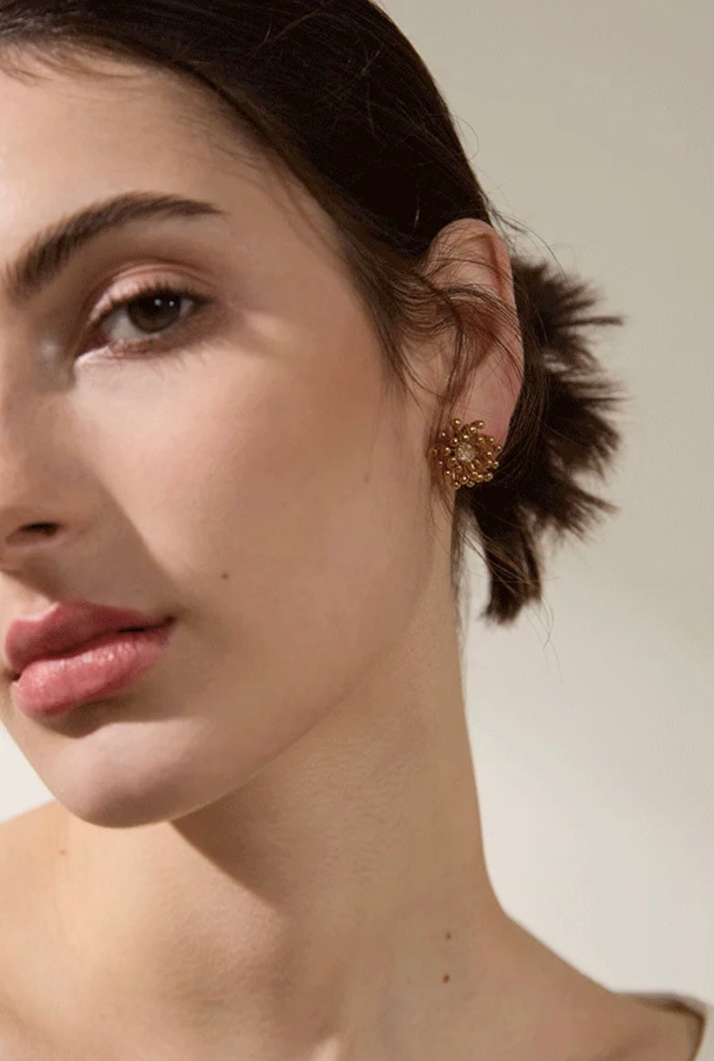 Flower Cubic Zirconia Studs – Holy Vibe