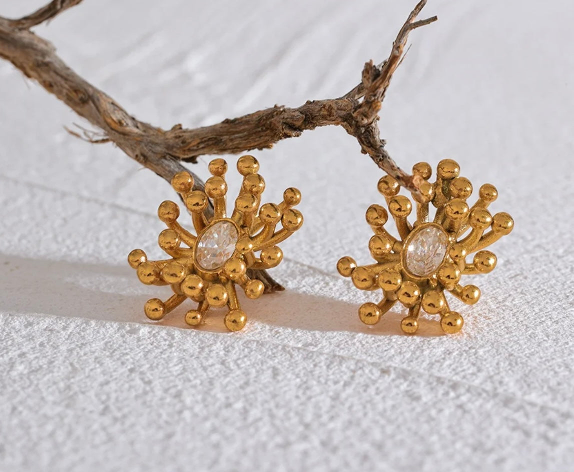 Flower Cubic Zirconia Studs