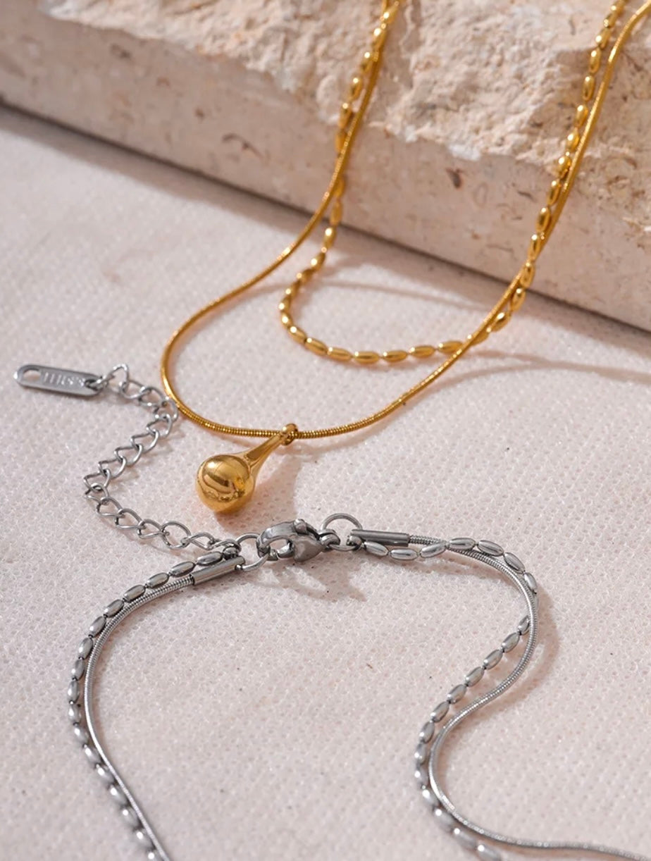 Double Layer Water Drop Chain
