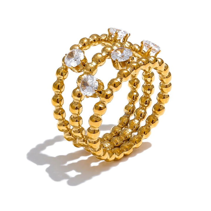 Three Layer Zircon Ring