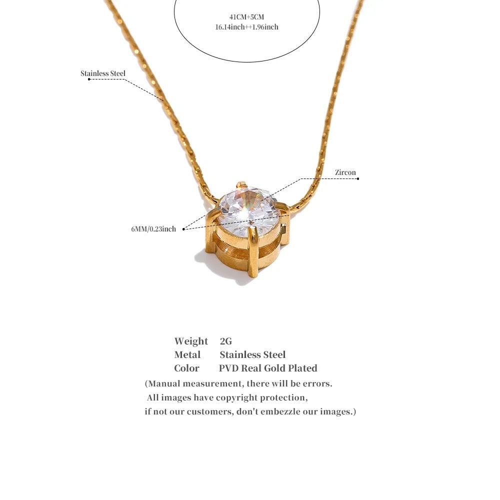 Solitaire Zircon Necklace