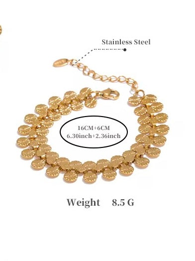 Coin Flower Chain Bracelet