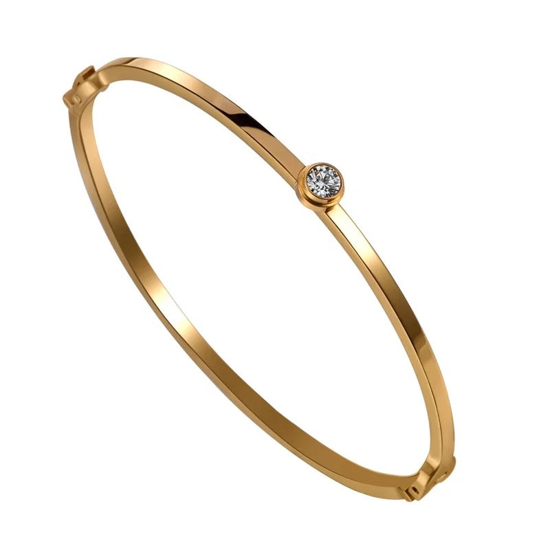 Dainty Solitaire Bangle