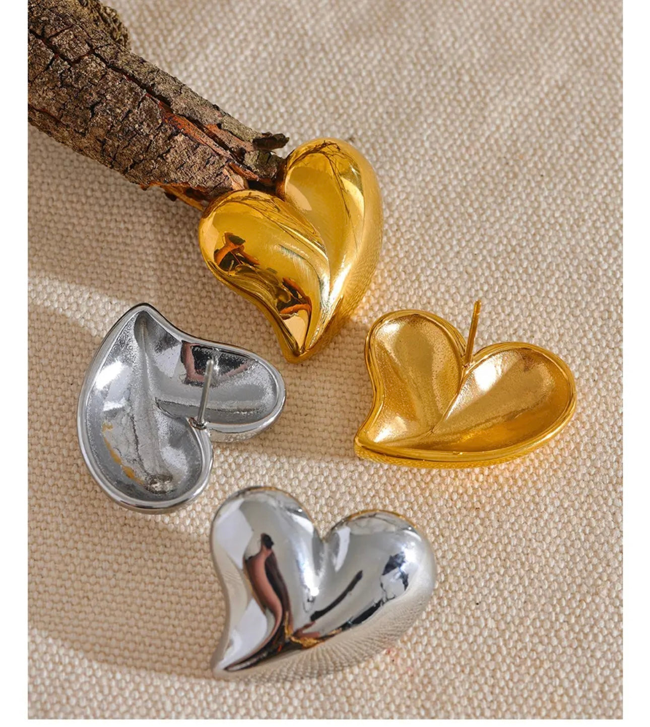 Golden Heart Studs