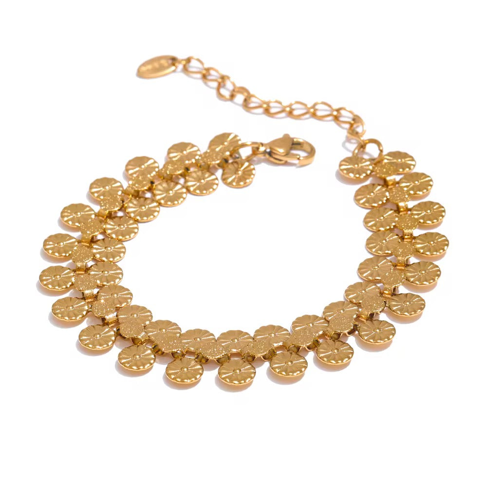 Coin Flower Chain Bracelet