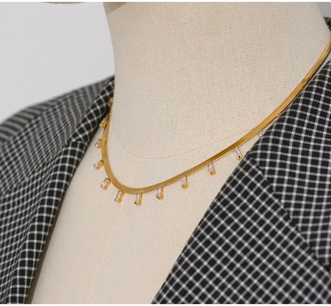 Square Zirconia Necklace