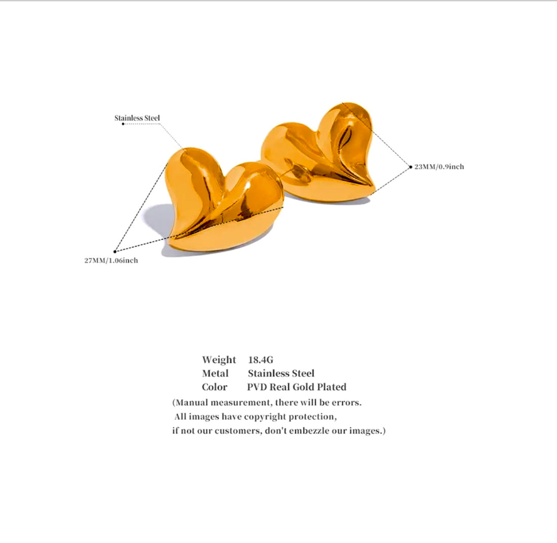 Golden Heart Studs