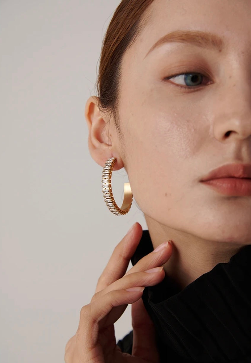Zirconia Hoop Earrings