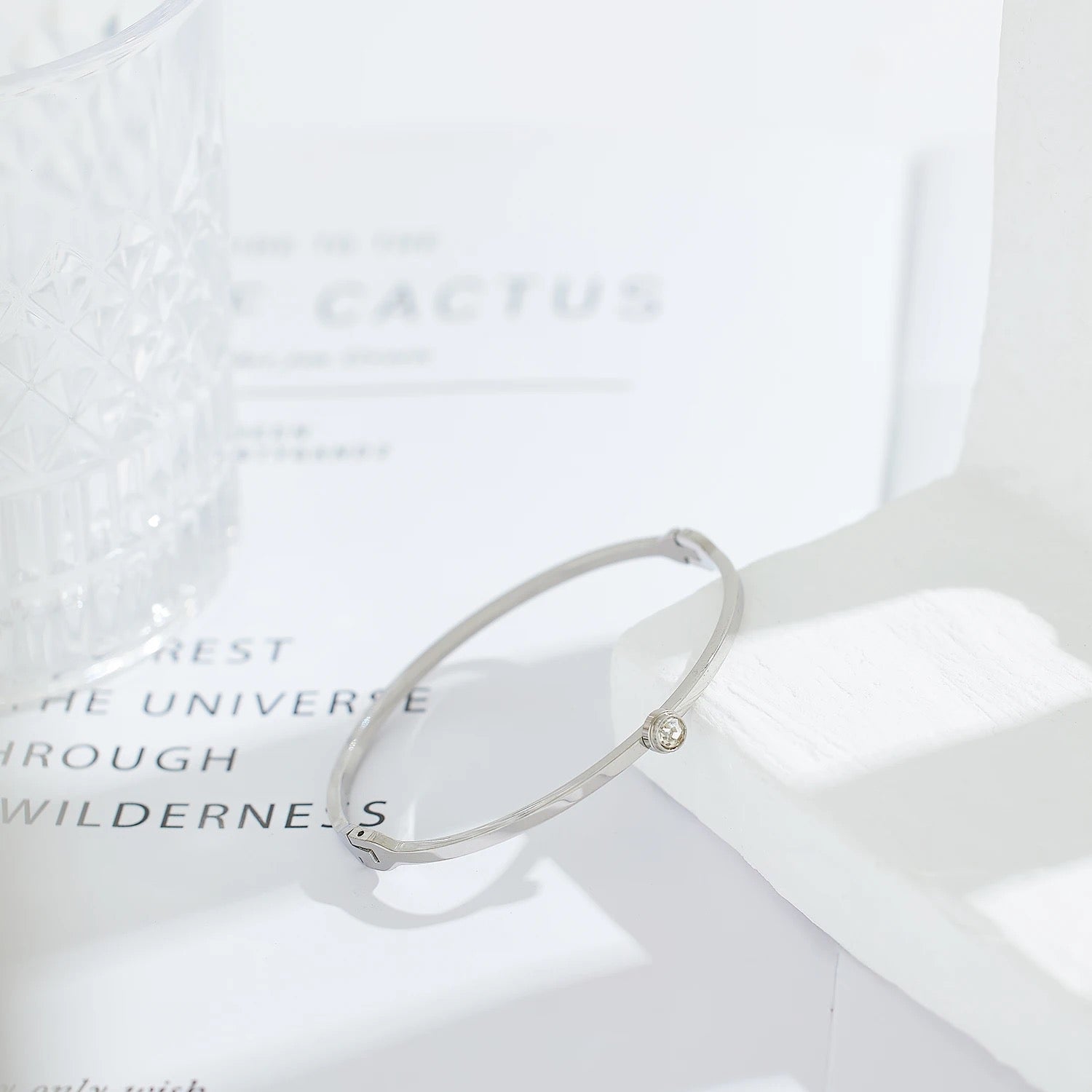 Dainty Solitaire Bangle