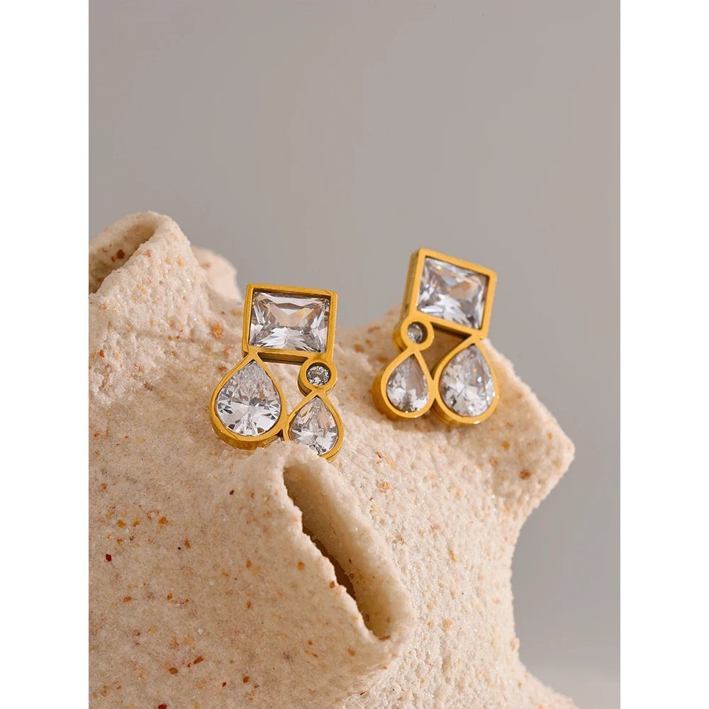 Square Tear Drops Earrings