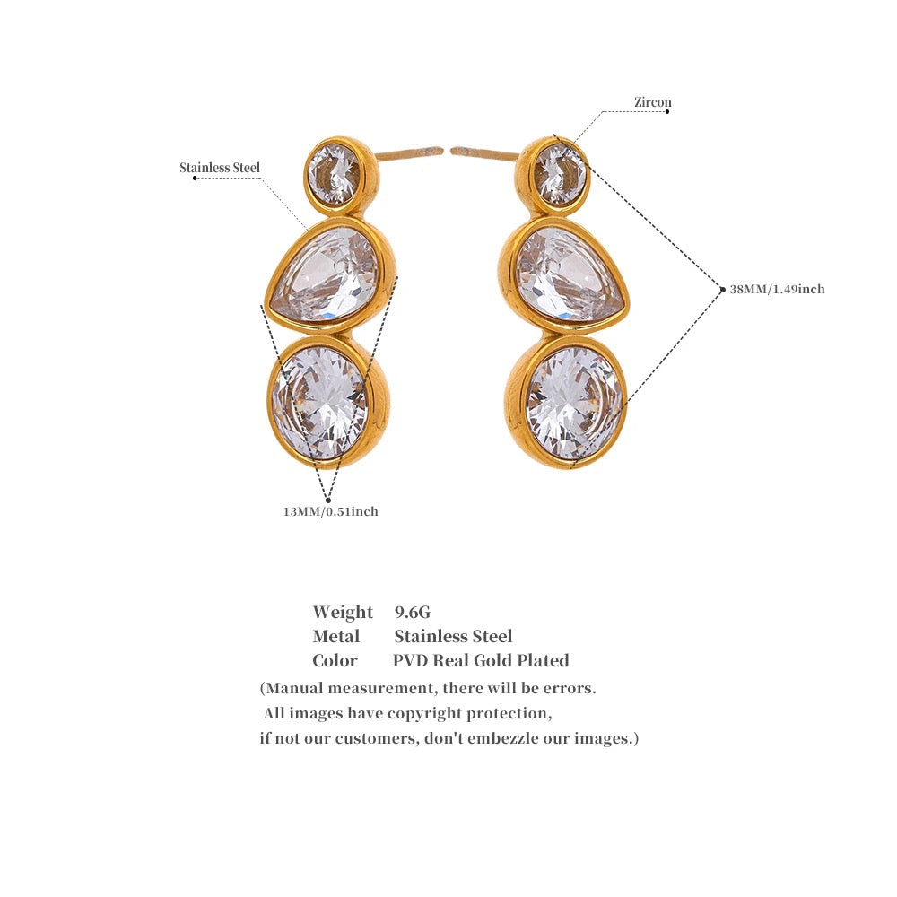 Triple Bling Earrings