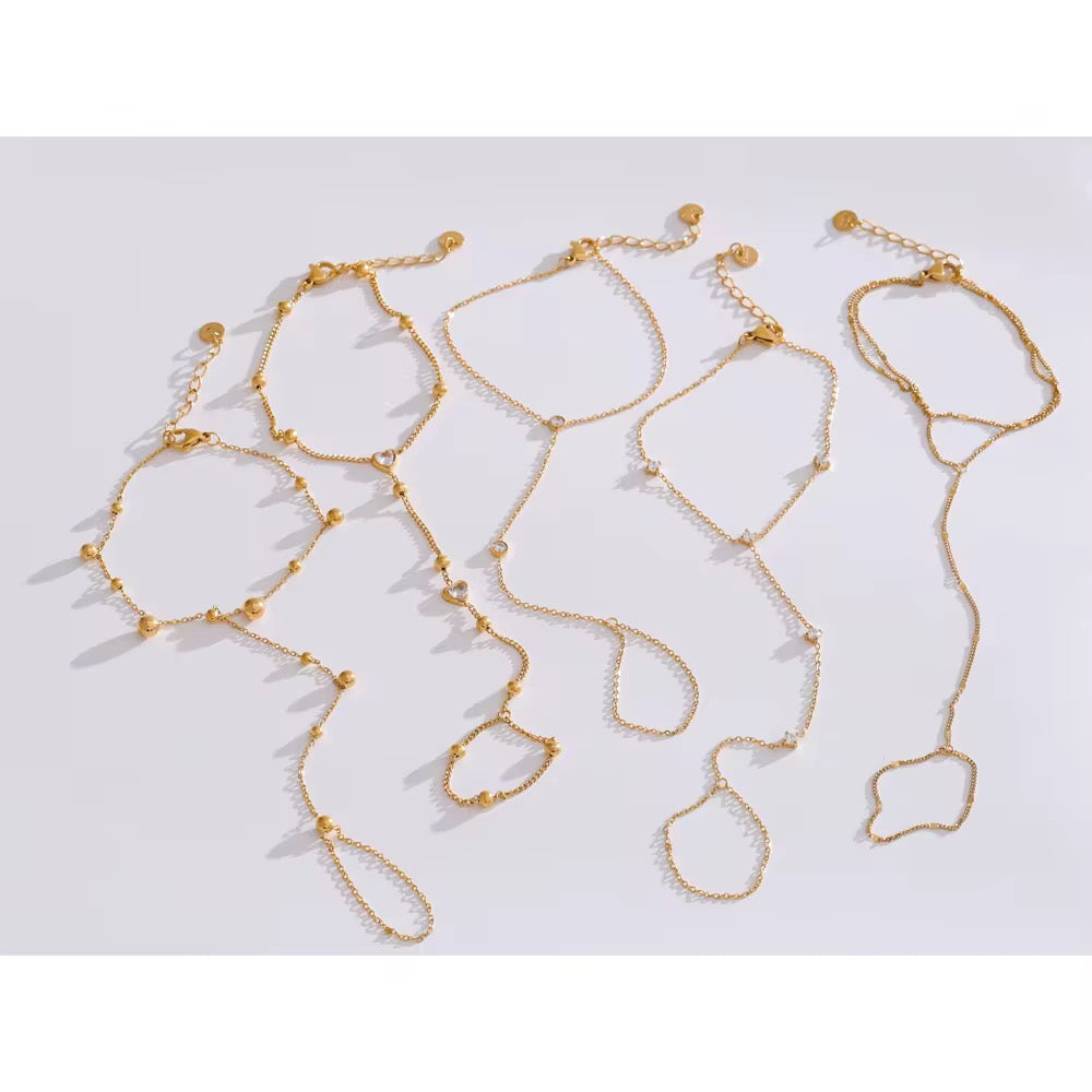 Bi-zircon Finger Bracelet