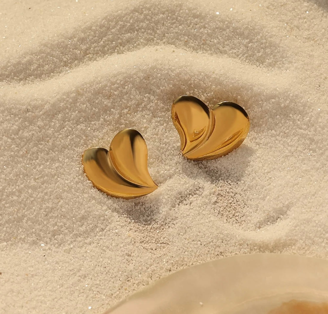 Golden Heart Studs