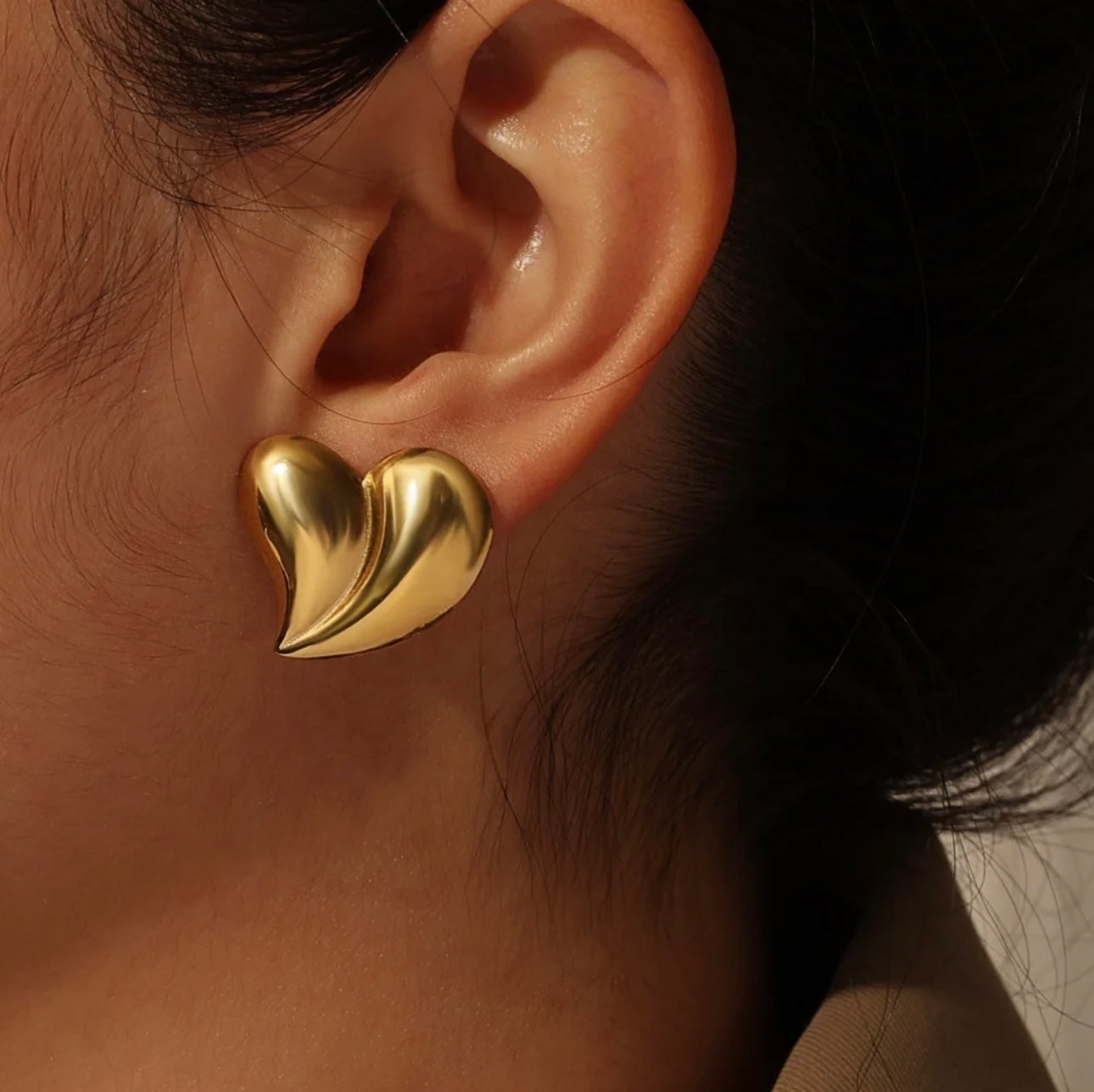 Golden Heart Studs
