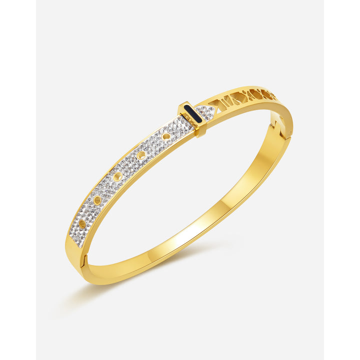 Roman Numeral Zirconia Bangle